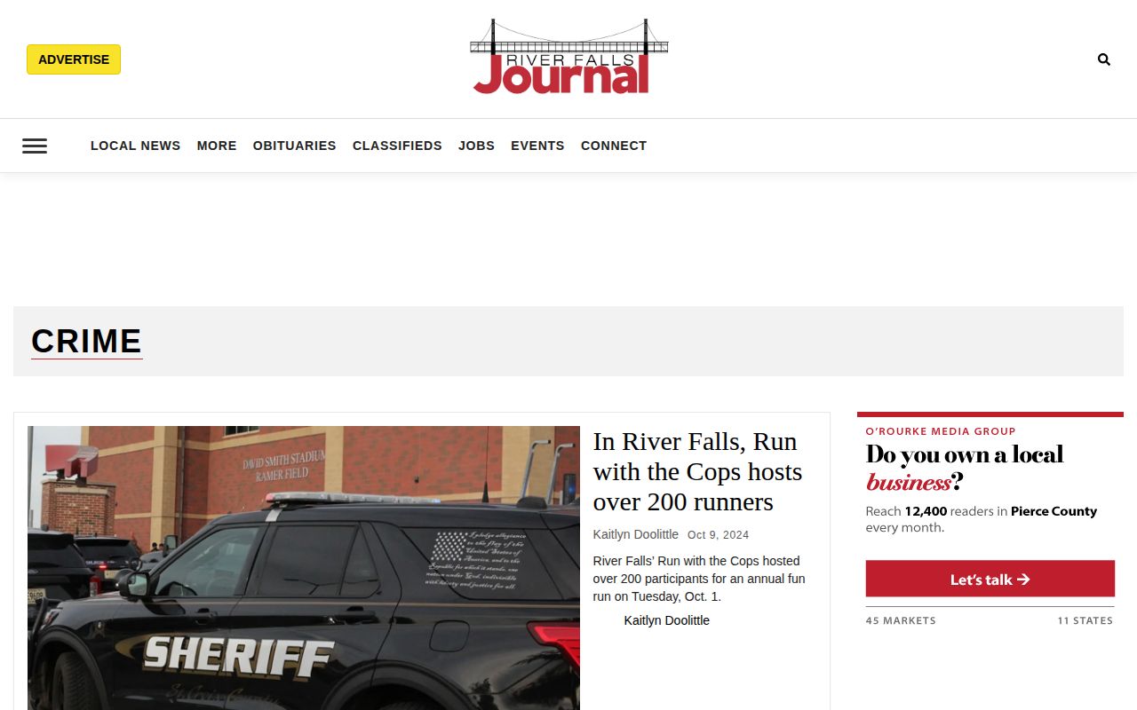 St. Croix County area arrest news reporting category at River Falls Journal